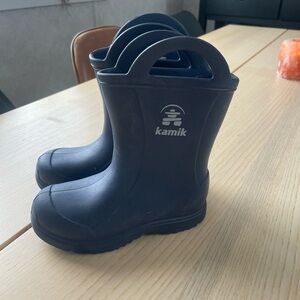 Kamik Kids Dark Blue Rain Boots 11t, toddler kids size 11 rain boots